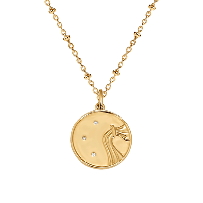 AQUARIUS Zodiac Medal gold plating