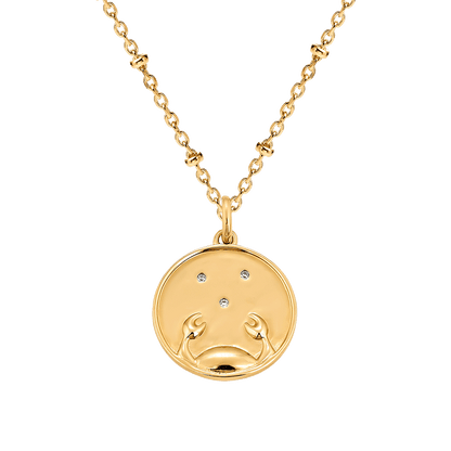 CANCER Zodiac Medal Gold plating