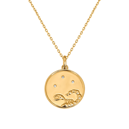 Médaille du Zodiaque SCORPION plaquée or
