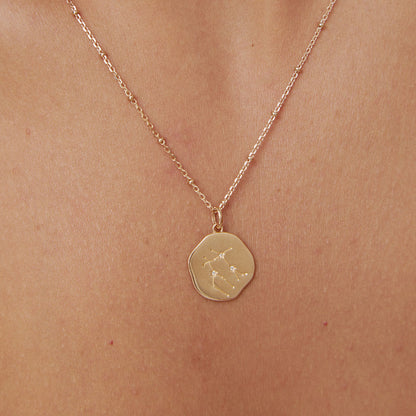 Médaille constellation GÉMEAUX plaquée or
