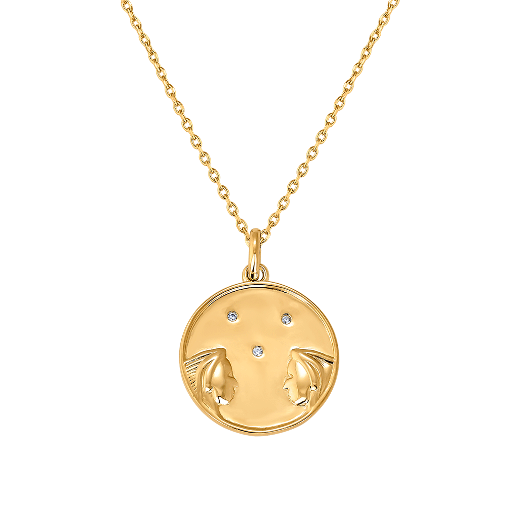 Médaille du Zodiaque GÉMEAUX plaquée or