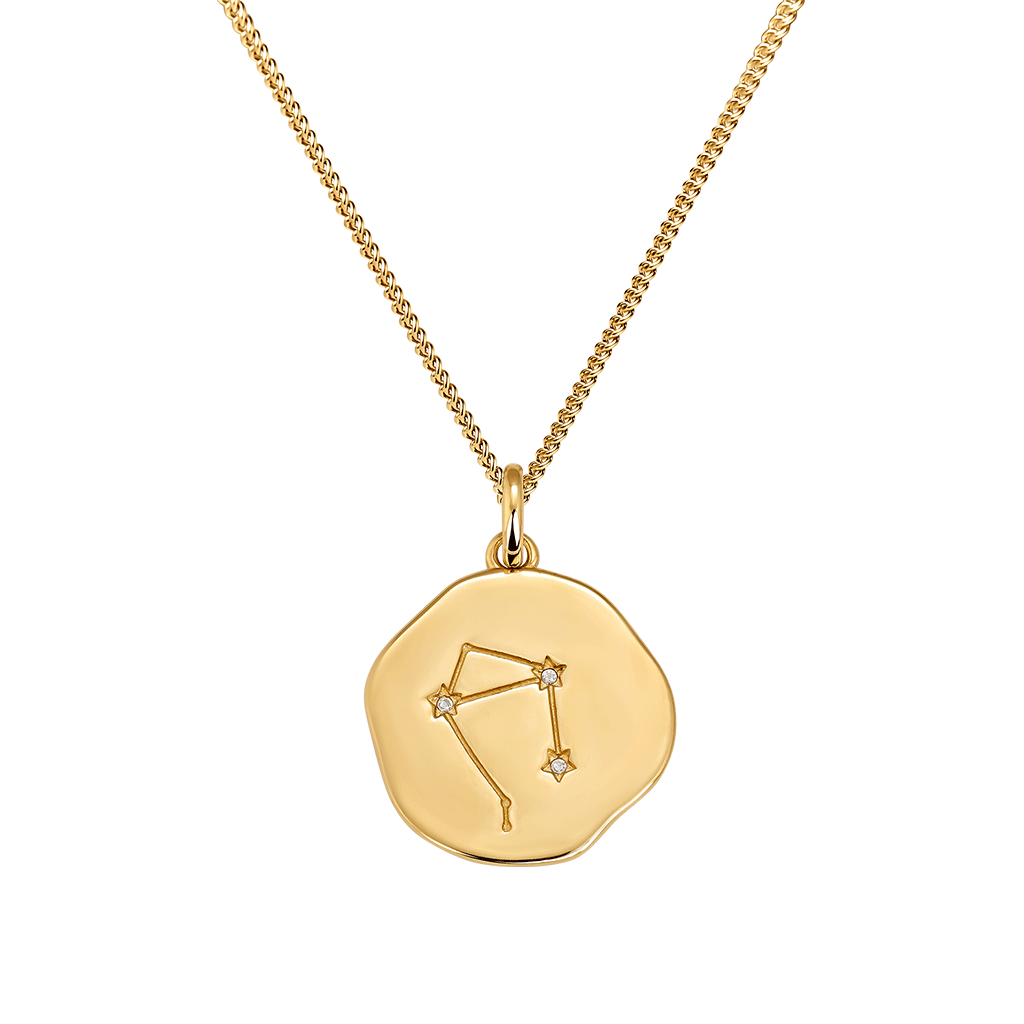 LIBRA constellation medal gold plating
