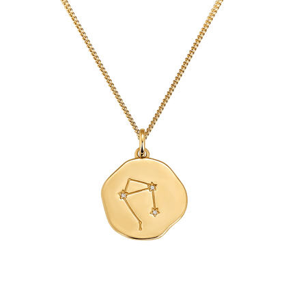 LIBRA constellation medal gold plating