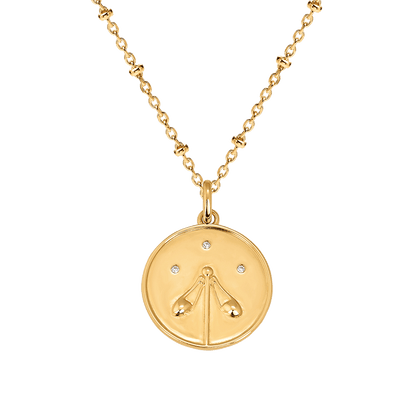 LIBRA Zodiac Medal gold plating