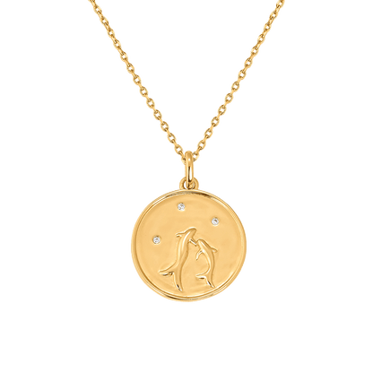 POISSONS Médaille du Zodiaque plaqué or