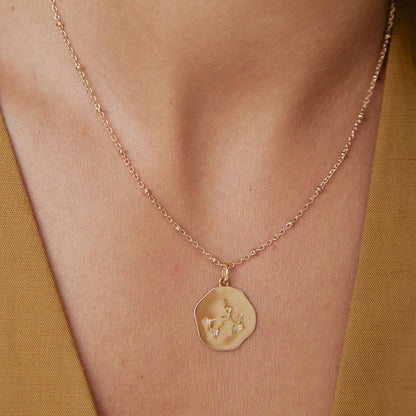 Gold plated SAGITTARIUS constellation medal