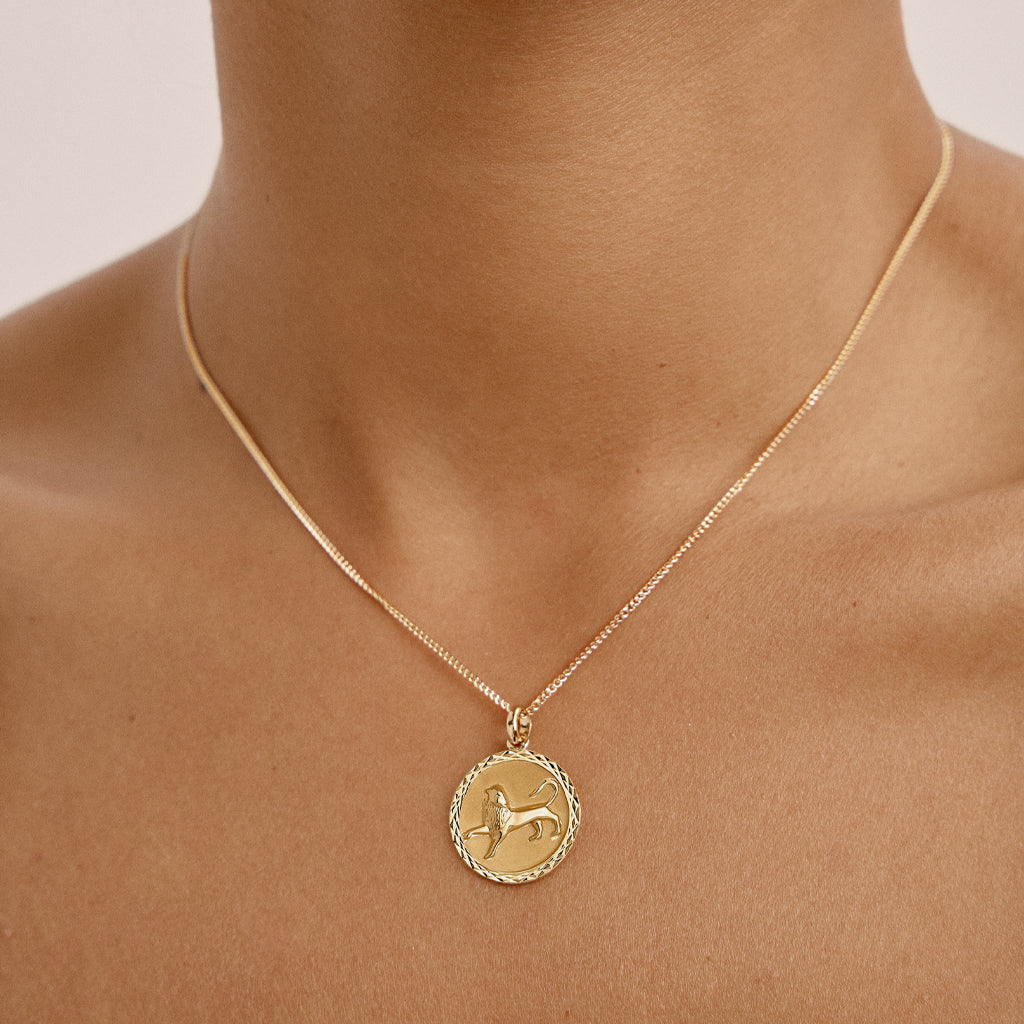 LEO ZODIAC MEDAL Gold Plated