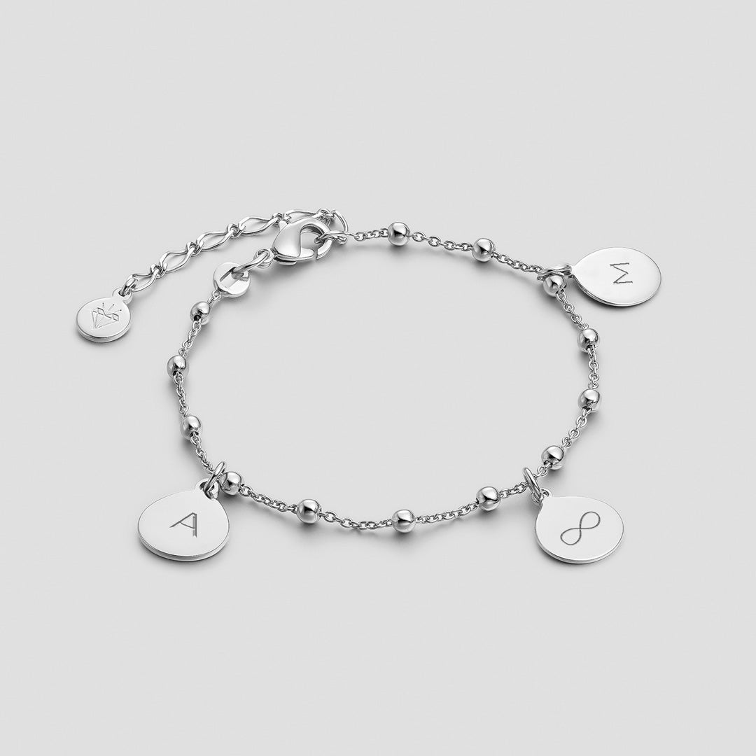 TURIN Silver Bracelet with medals 0.8 cm