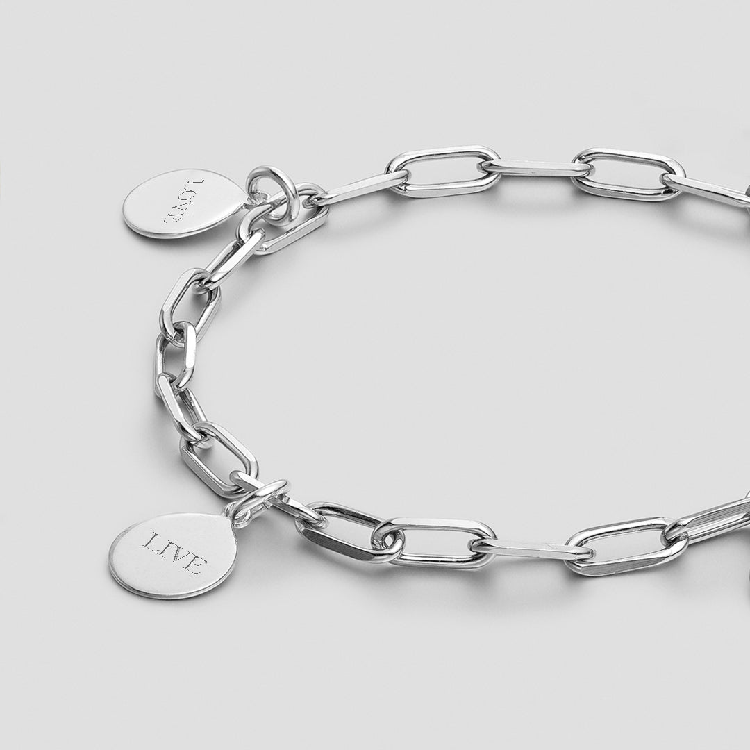 EDITH Silver Bracelet with 0.8 cm medals