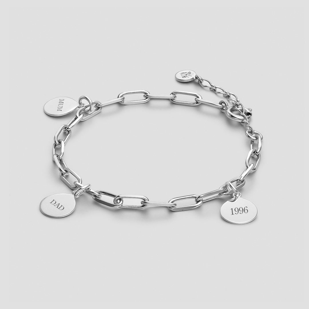 EDITH Silver Bracelet with 0.8 cm medals