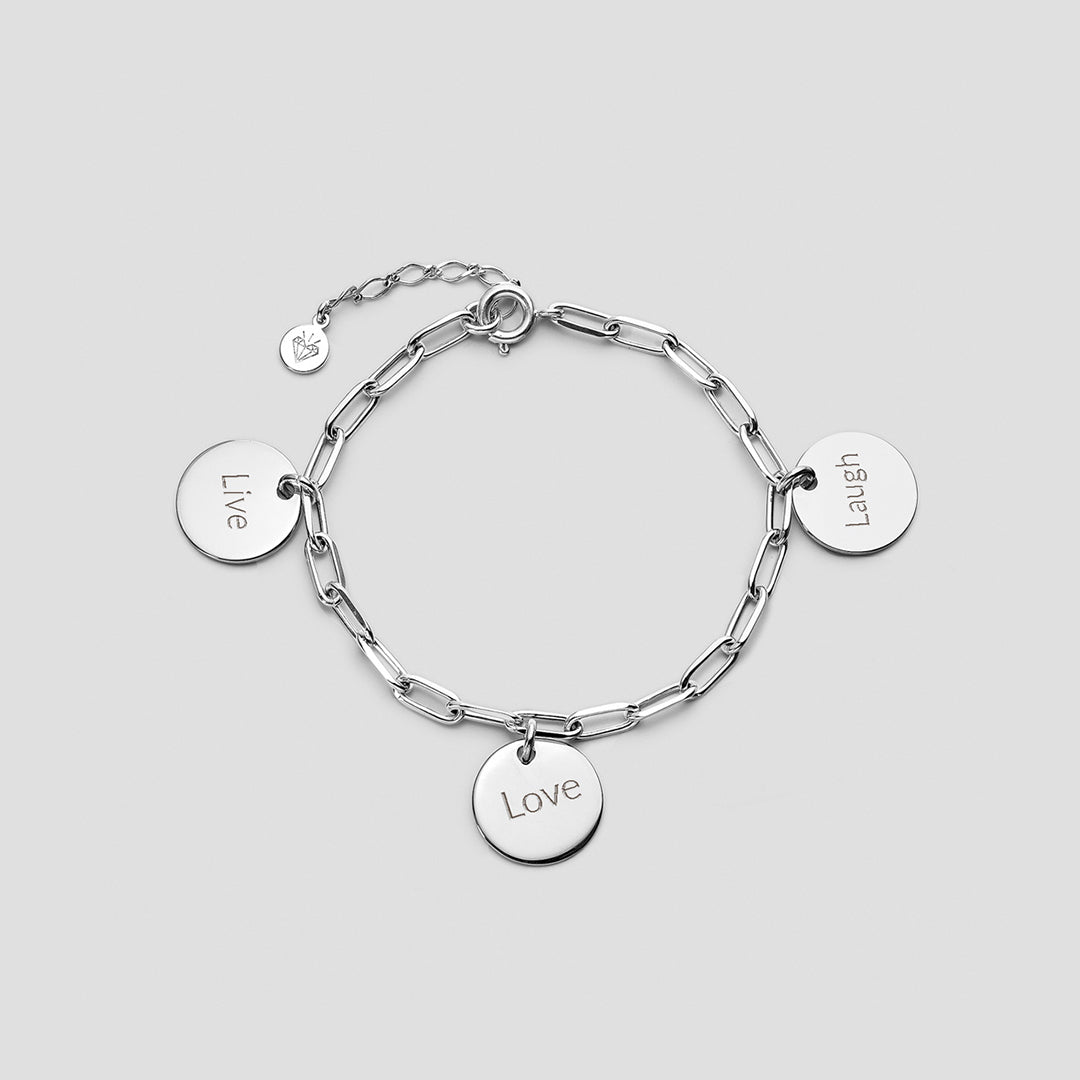 EDITH Silver Bracelet with 1.5 cm medals