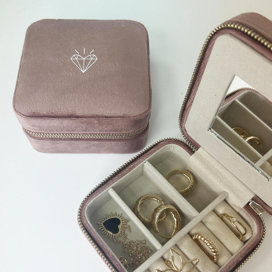 VELVET Pink Jewelry Box