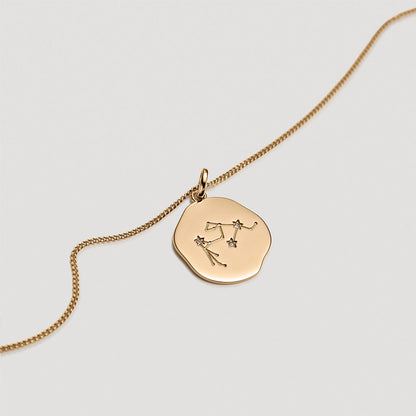 Gold plated AQUARIUS constellation medal