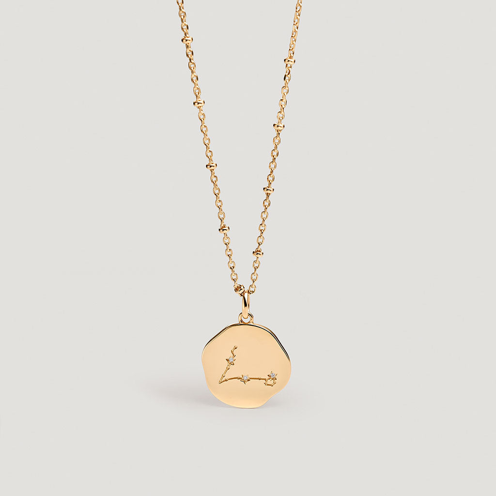 Gold plated PISCES constellation medal