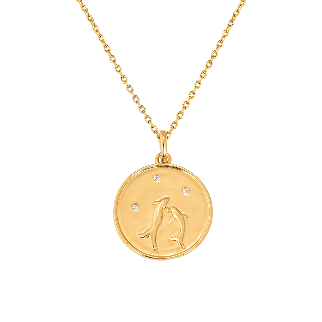 Medalla Zodiaco PISCIS baño de oro