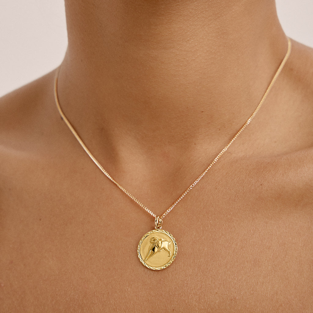 ARIES ZODIAC MEDAL Gold Plated