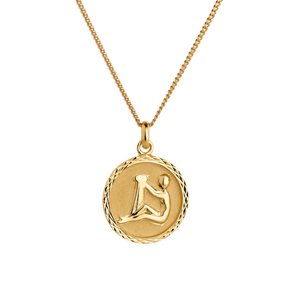 Medalha de zodíaco  AQUÁRIO banhado a ouro