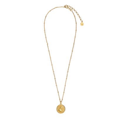 PISCES ZODIAC MEDAL Gold Plated